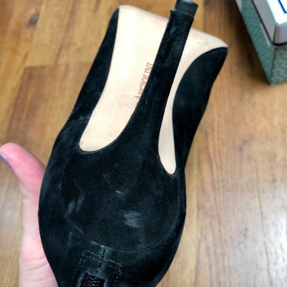 Enzo Angiolini Black Suede Bootie Ankle Boot Black - Picture 6 of 12